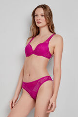 Gisela Calcinha Brasileira de renda roxa rosa