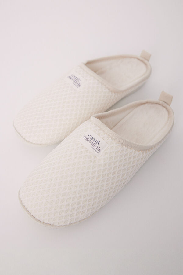 Women'secret Chinelos de chenille marfim bege