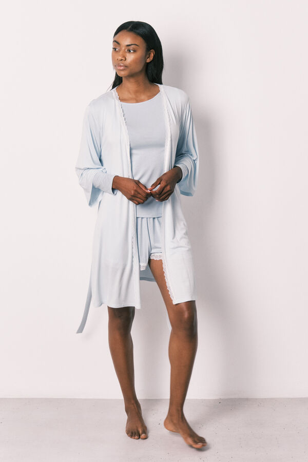 Women'secret Robe midi soft touch em viscose azul azul