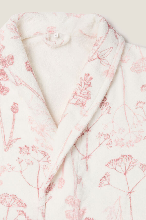 Textura Albornoz algod&oacute;n rosa