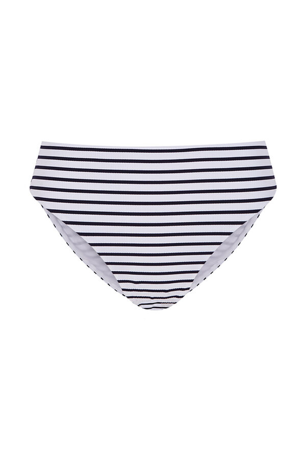 Women'secret Braga bikini alta moldeadora rayas navy estampado