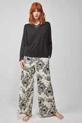 Gisela Pijama largo estampado negro