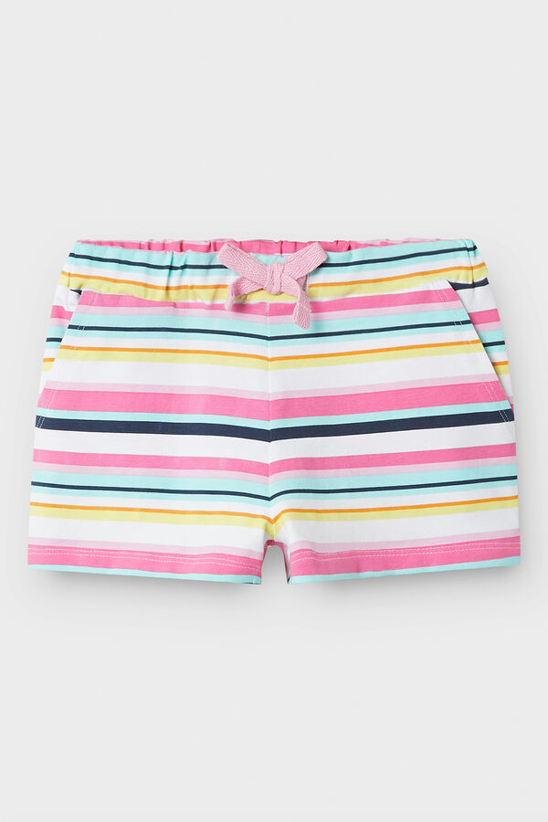 Name it Short ni&ntilde;a de rayas blanco