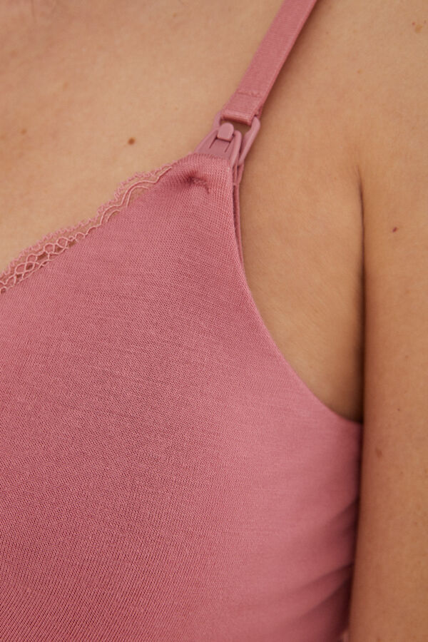 Women'secret Pijama curto "maternity" canelado rosa rosa