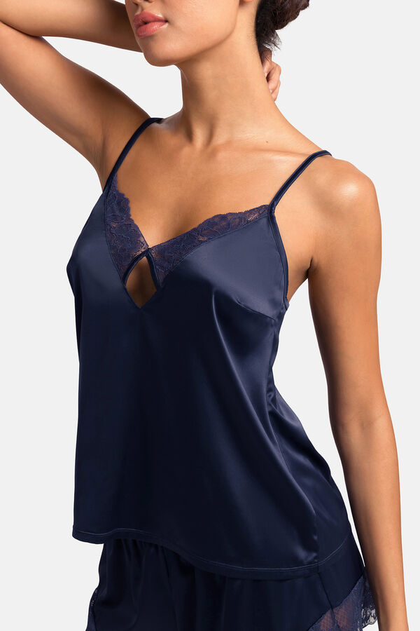 Dorina Camiseta tirantes lencera azul