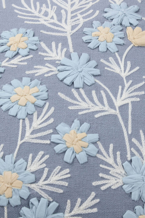 Textura Capa travesseiro bordado flores verde