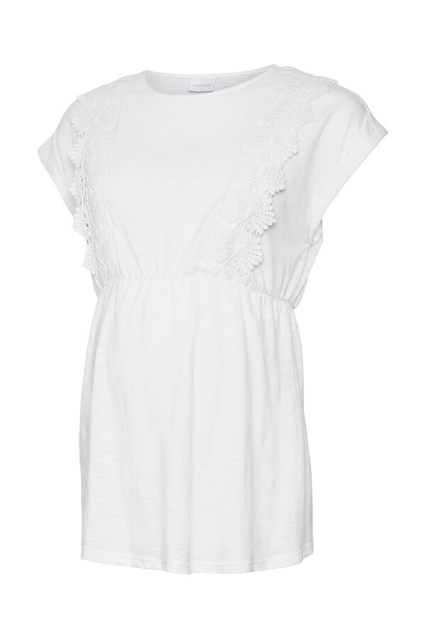 Mamalicious Top de algodão maternity e amamentação  branco