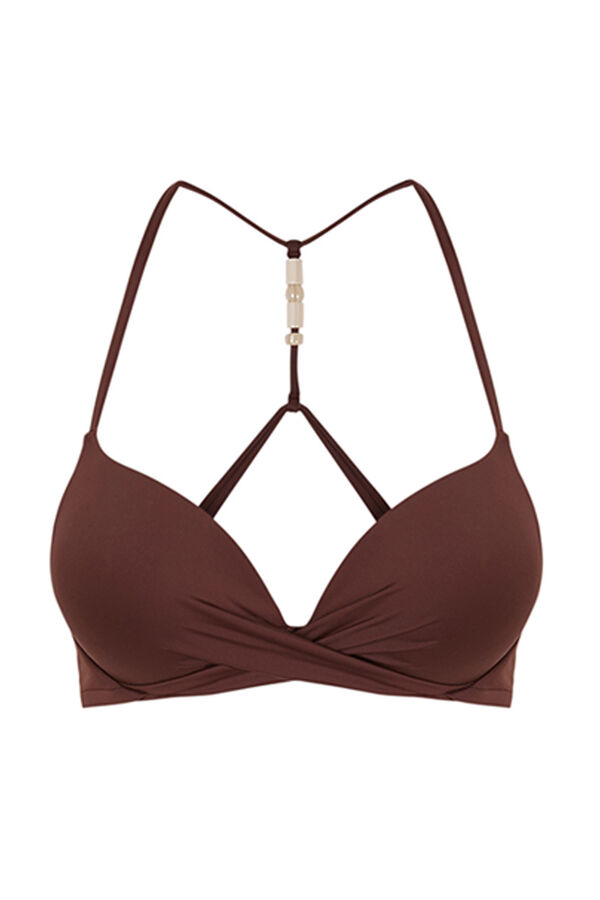 Women'secret Top biqu&iacute;ni efeito "super push up" marr&oacute;n castanho