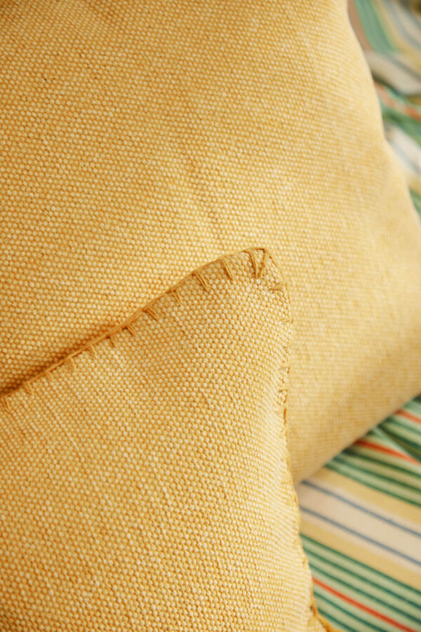 Calma House Capa de almofada de algodão Dhurrie amarelo Asana amarelo