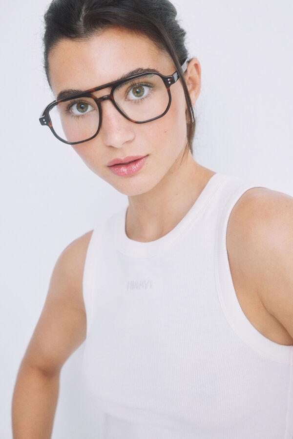 HI&BYE Crop top algod&oacute;n marfil marfil