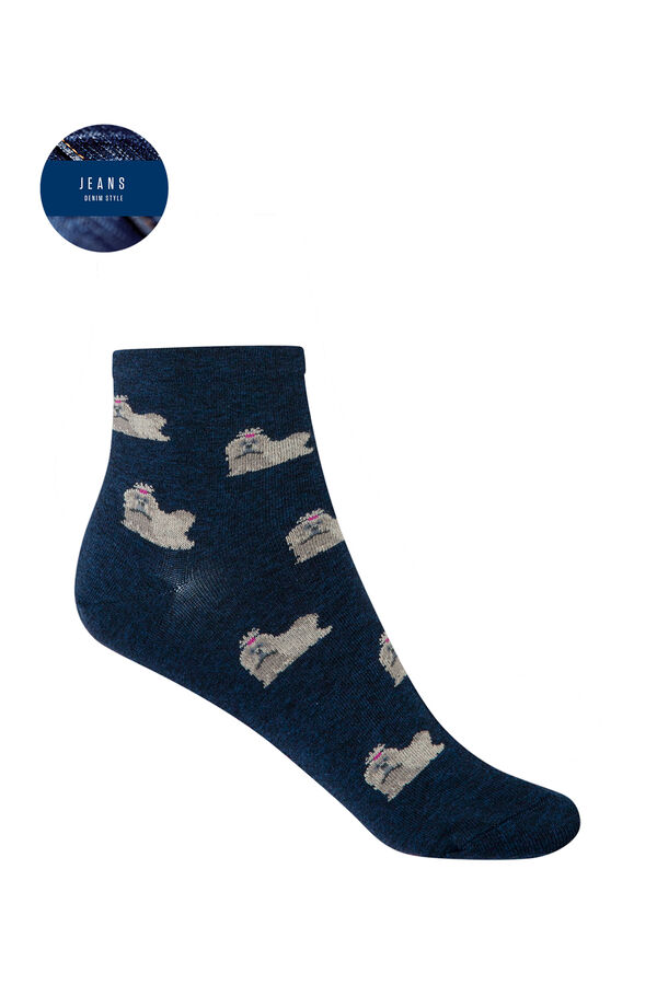 Punto Blanco Meias de viscose Bichon Malt&ecirc;s azul