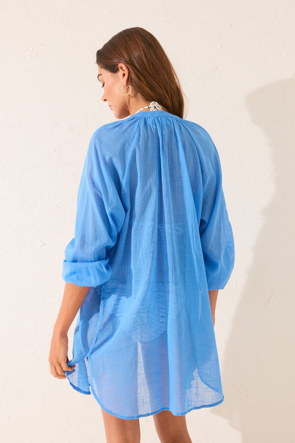 Women'secret T&uacute;nica azul claro 100% algod&atilde;o azul