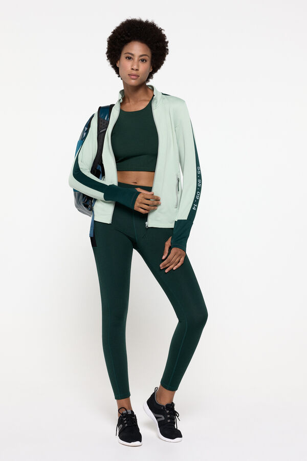 Only Play Chaqueta t&eacute;cnica pu&ntilde;os con abertura turquesa