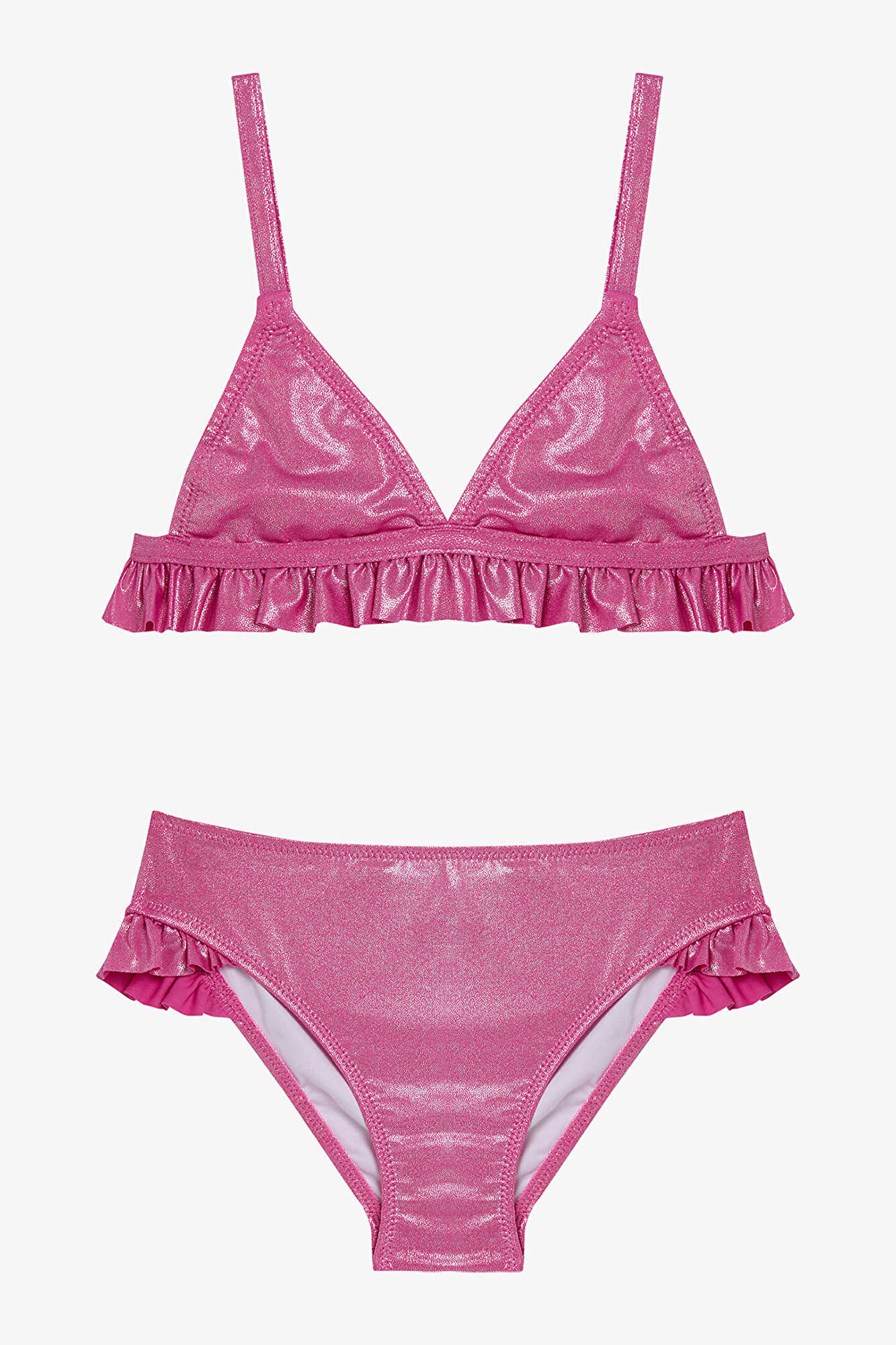 Penti Conjunto de bikini rosa brillo volante