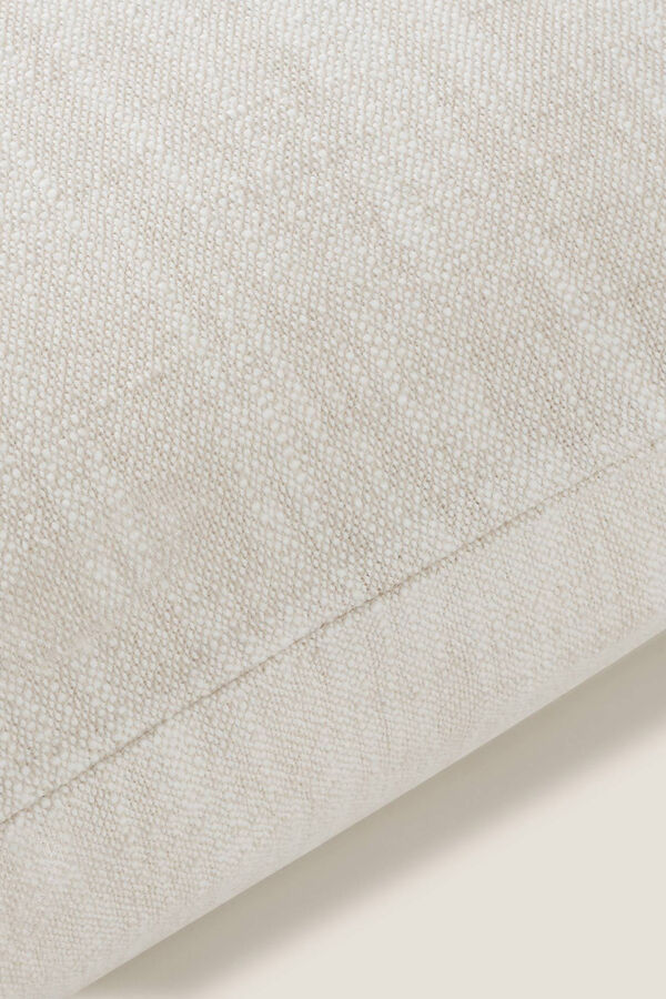 Textura Capa travesseiro algod&atilde;o efeito linho bege