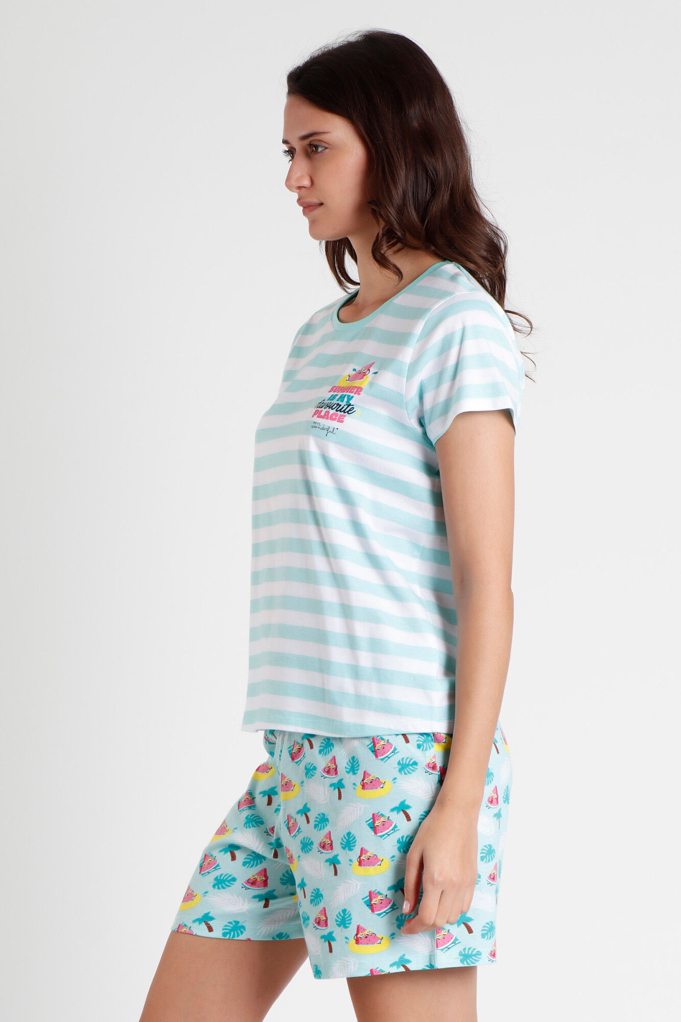 Mr. Wonderful MR WONDERFUL Pijama Manga Corta Sandia para Mujer