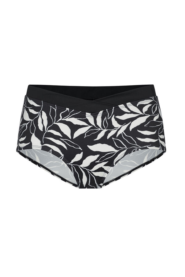 Dorina Calcinha alta estampado preta preto