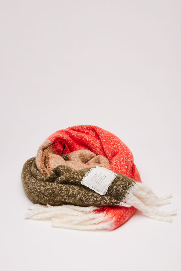 Women'secret Bufanda efecto mohair multicolor kaki