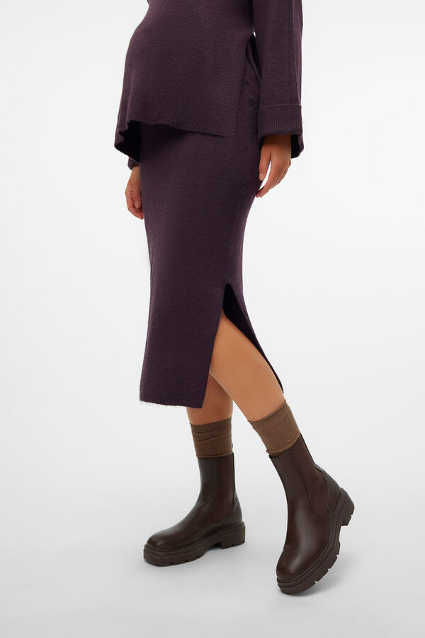 Mamalicious Falda midi de punto maternity morado/lila