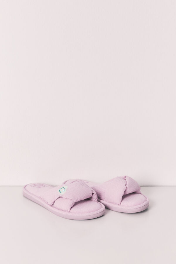 Women'secret Chinelos de quarto com n&oacute; SmileyWorld&reg; rosa