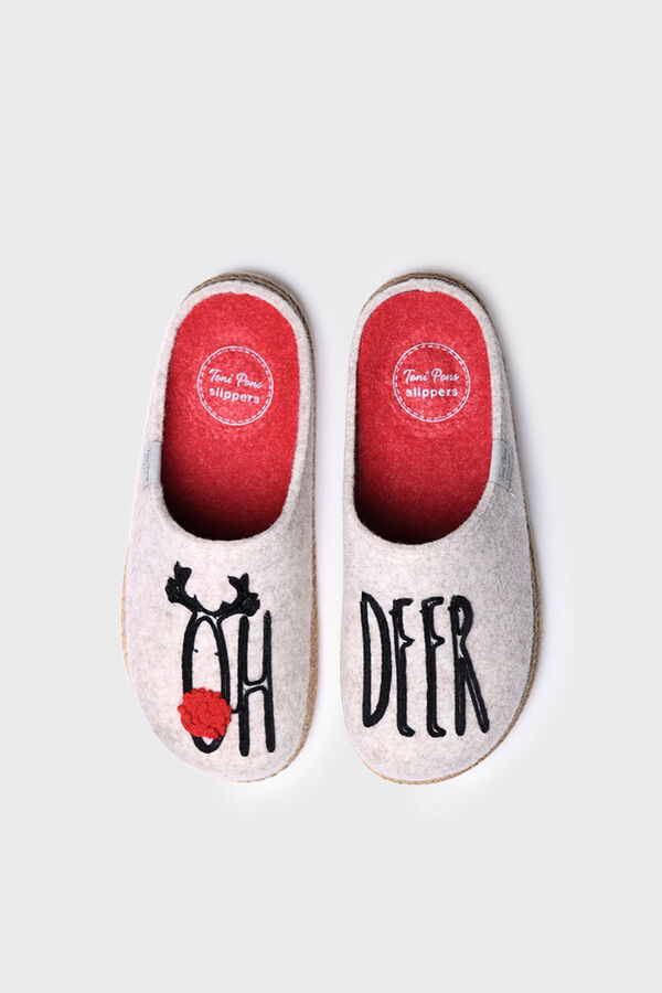 Toni Pons Slippers para mujer en fieltro en Crudo marfil