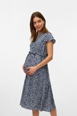 Mamalicious Vestido midi maternity y lactancia azul