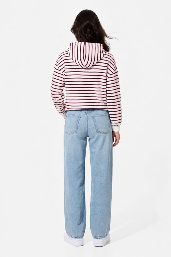 Pieces Sweatshirt com riscas e bordado branco