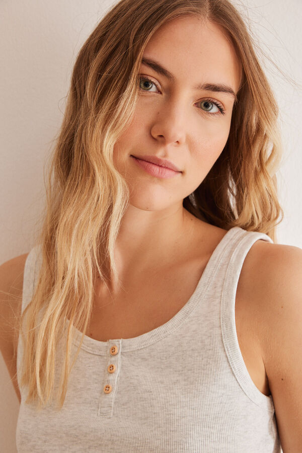 Women'secret T-shirt al&ccedil;as canelada cinzenta  cinzento