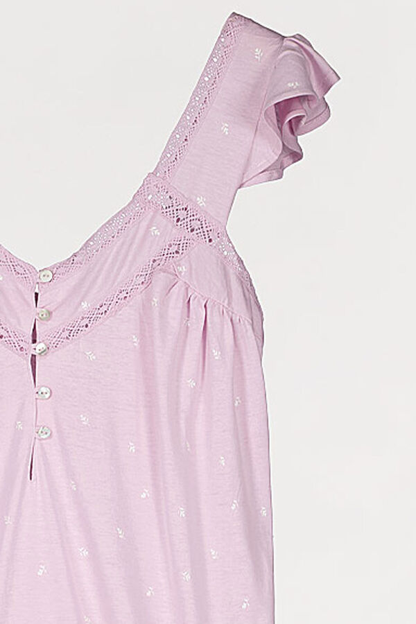 Womensecret Camisa de dormir maternity de algodão lilás rosa