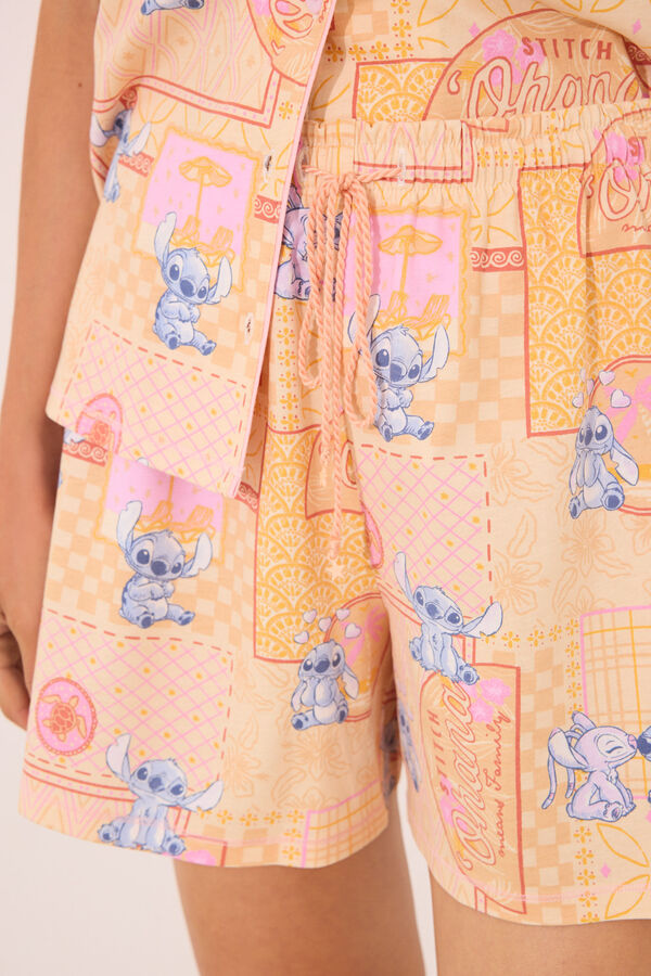 Women'secret Pijama corto camisero Lilo & Stitch  estampado