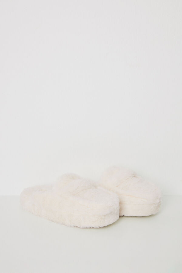 Women'secret Chinelos de casa de mocassins de pele Snoopy  bege