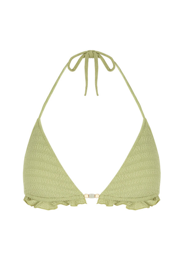 Women'secret Top bikini triangular textura verde verde