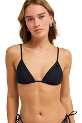 Roxy Top de biqu&iacute;ni triangular com relevo preto