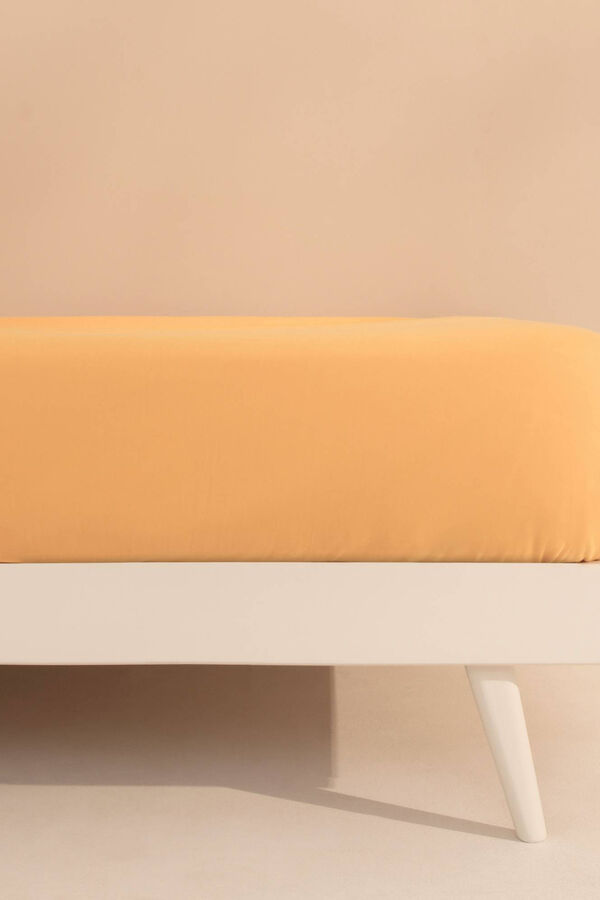 Textura Bajera ajustable punto algod&oacute;n . Cama 80-90cm. amarillo