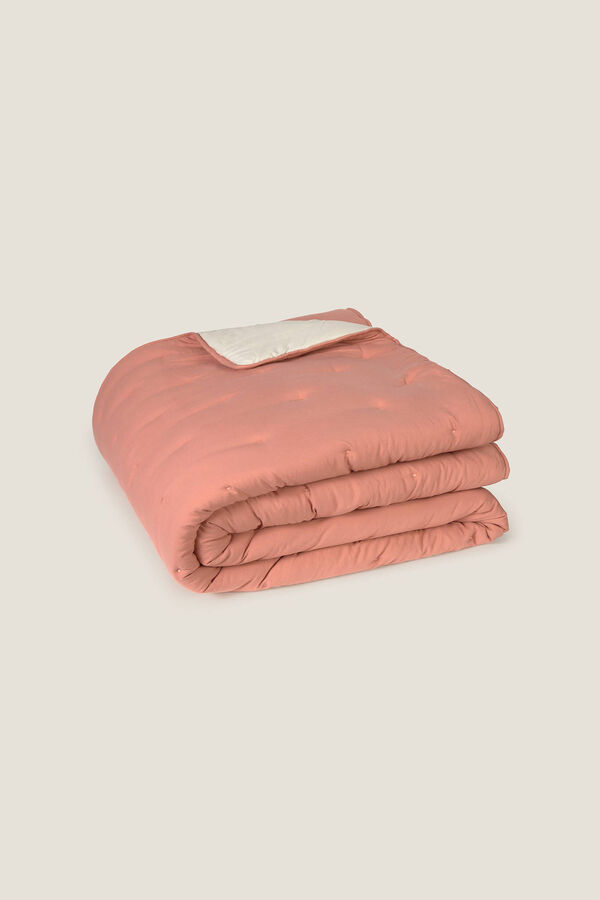 Textura Edred&oacute;n liso reversible puntos rosa