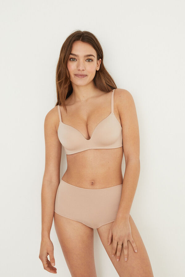 Women'secret UNIQUE Sujetador triangular push up microfibra nude