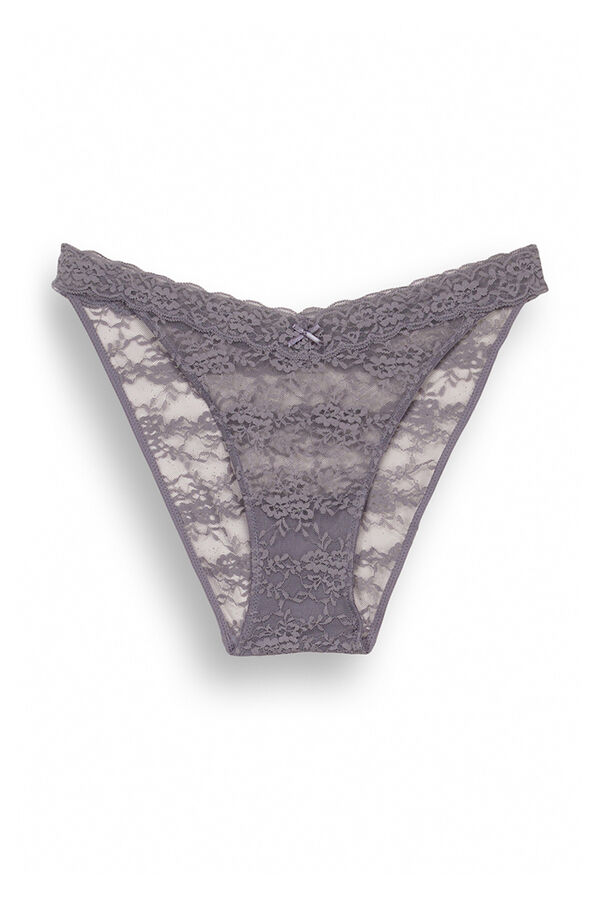 Women'secret Braga cl&aacute;sica encaje gris gris