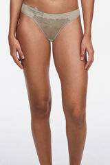 Passionata Tanga White Nights con bordados y tul bege