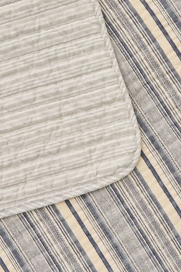 Textura Colcha a rayas azul