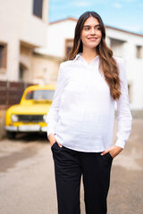 Ohma! Blusa lactancia de plumetti blanco