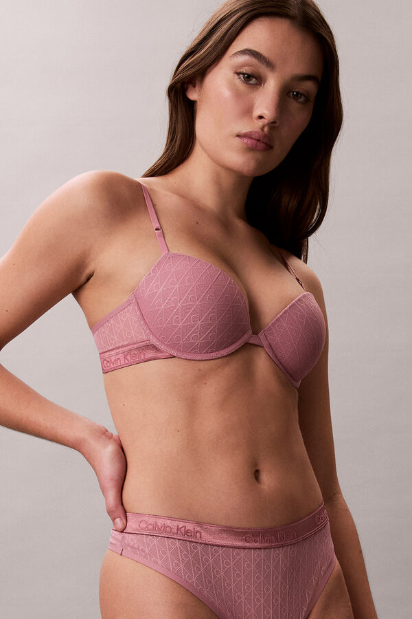 Calvin Klein Soutien push-up com aros estampado rosa