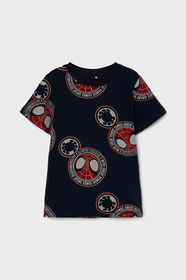 Name it T-shirt de menino de manga curta do SPIDERMAN azul