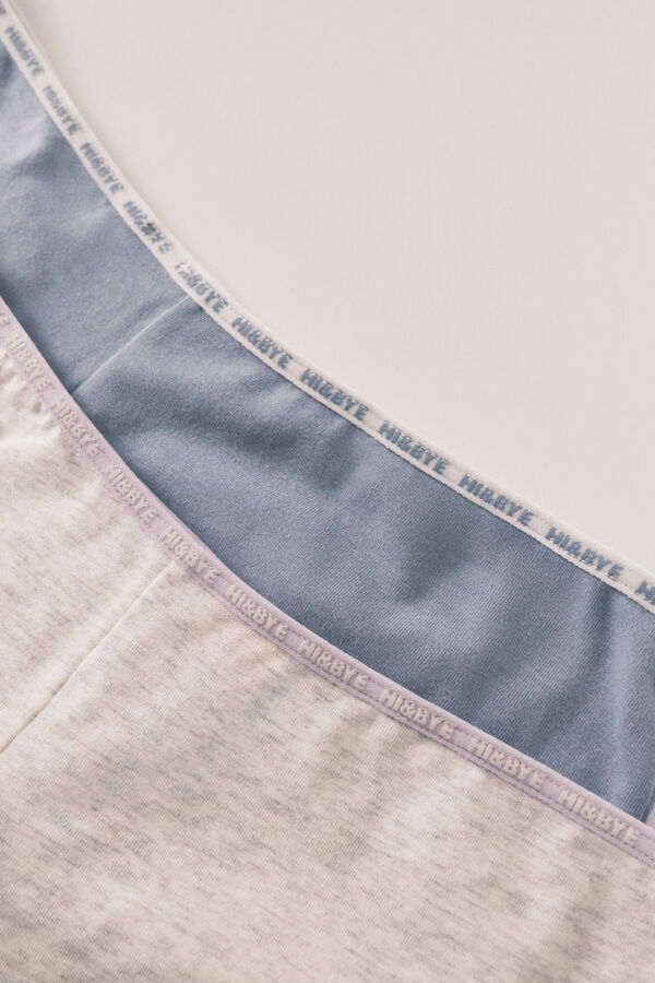 HI&BYE Pack de 2 cuecas boxer em algod&atilde;o azul cinzento azul