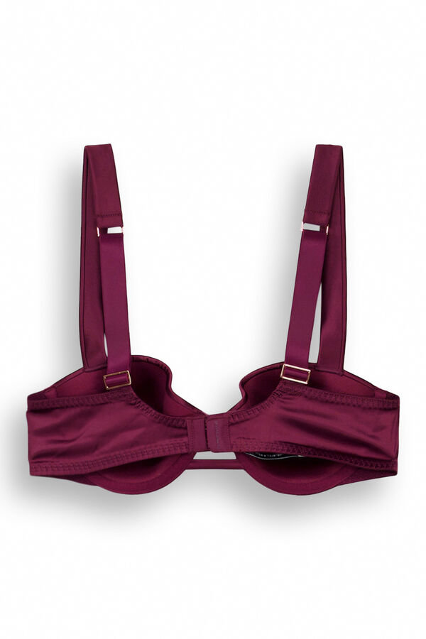 Women'secret Sujetador balconette BEAUTIFUL relleno y aro granate burdeos