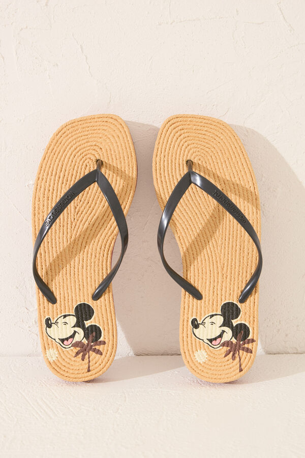 Women'secret Chinelo plataforma efeito r&aacute;fia  cru