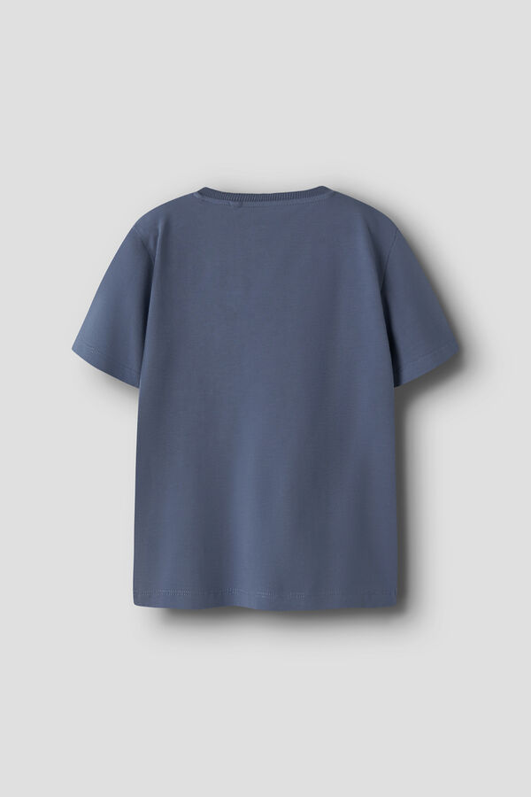 Name it T-shirt manga curta com bolso de menino azul