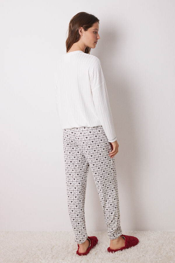 Women'secret Pijama largo s&uacute;per soft Snoopy marfil