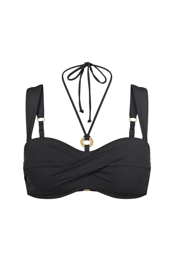 Triumph Top bikini fruncido con relleno y aro negro