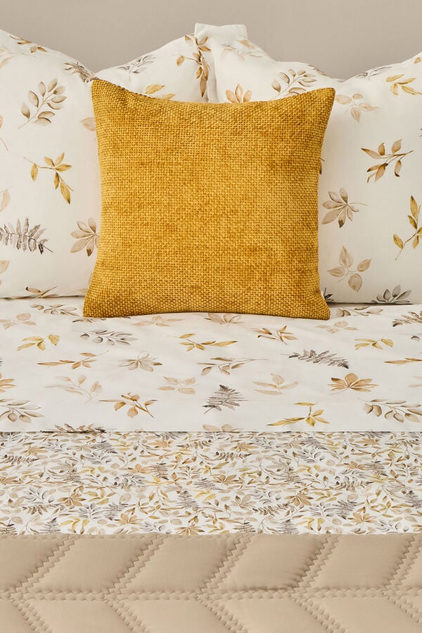 Textura S&aacute;bana algod&oacute;n hojas en rama estampado