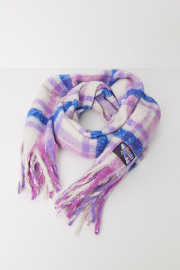 Women'secret Bufanda efecto lana cuadros Snoopy  estampado